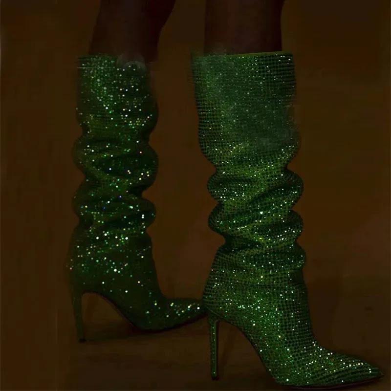 The Glitter Green Boots
