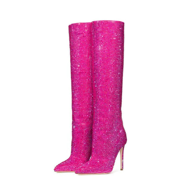 The Glitter Fluor Pink Boots