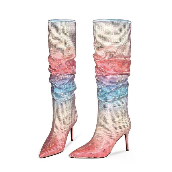 The Glitter Colorful Pink Boots