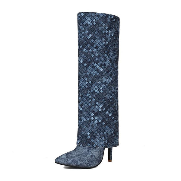 Paola Blue Denim Boots