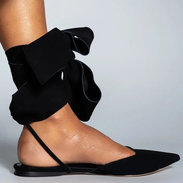 Mery Black Bow Slippers
