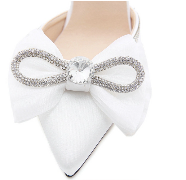 Cinderella Bow White Shoes