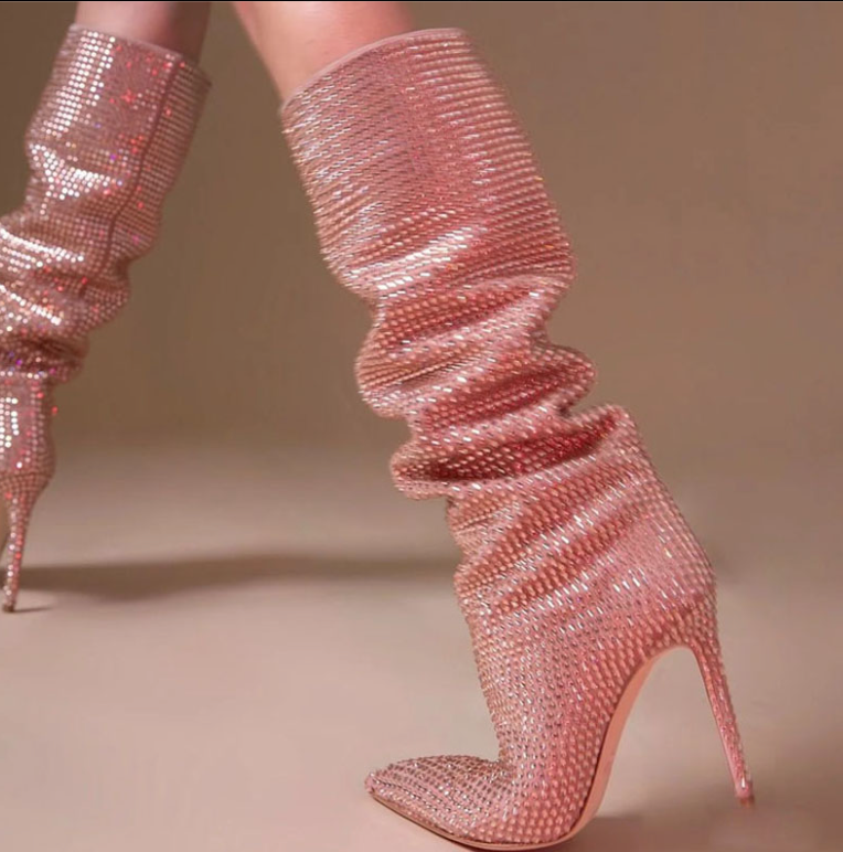 The Glitter Pink Boots